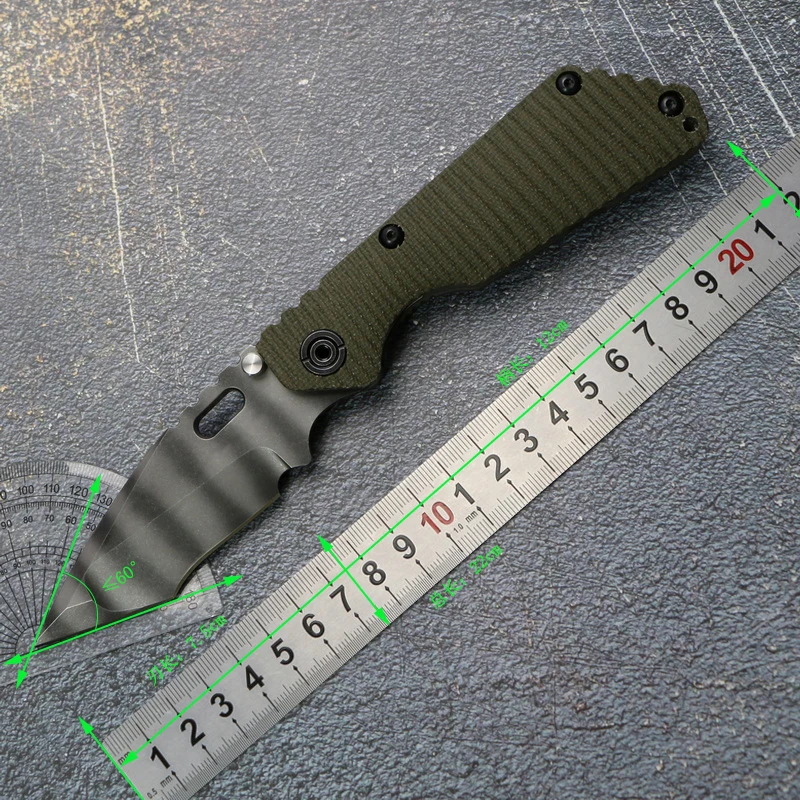 SMF Tactical Folding Knife 154CM Blade Titanium /Flax Micarta Handle Outdoor Hunting Fishing Utility Pocket Survive EDC Tools 5
