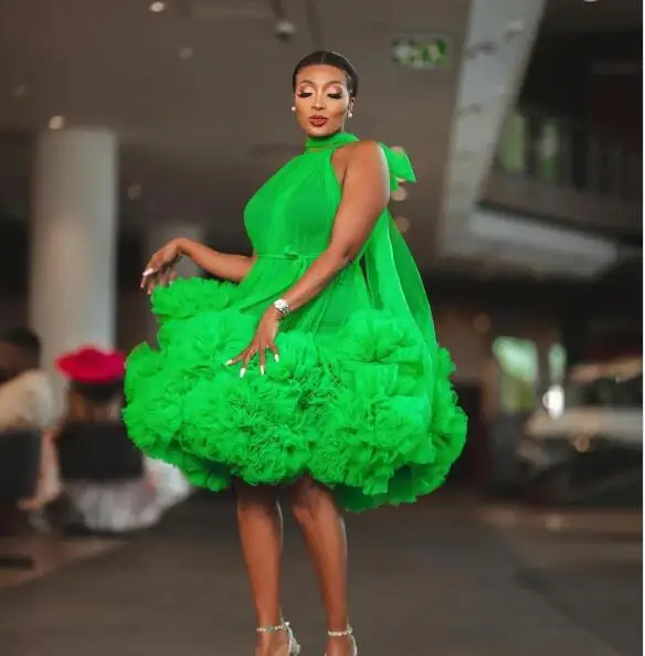 Vestido de baile de tul sin mangas con cuello Halter, vestido de