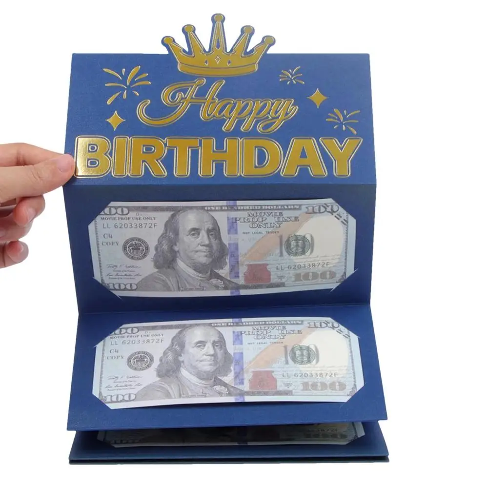 Creative Birthday Wallet Greeting Card – Folding Cash Holder Red Envelope Style, Unique... - SKU BWGC0834 - UGI Packaging