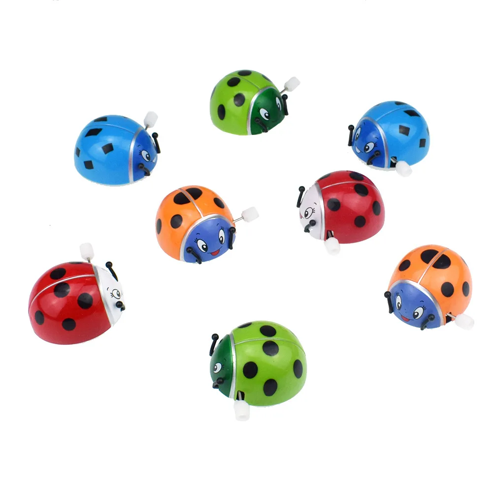 1 Pcs Novelty Funny Children Clockwork Toy Simulation Ladybug Tighten Will Somersault Turn Circle Clockwork Toy Fun Toys