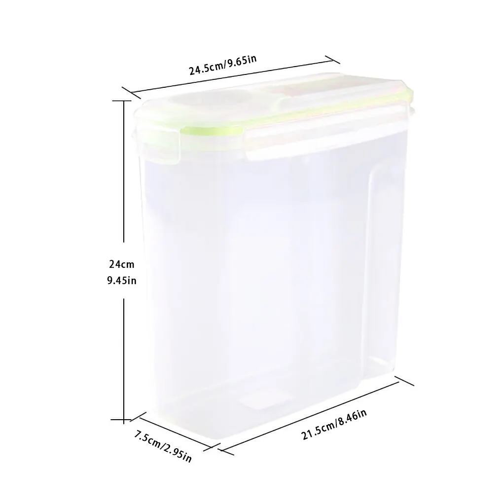 Storage Box Plastic Cereal Storage Container 4L Buckle Airtight Dry Food Dispenser Snacks Fresh Keeping Box storage box plastic storage bottle cereal box