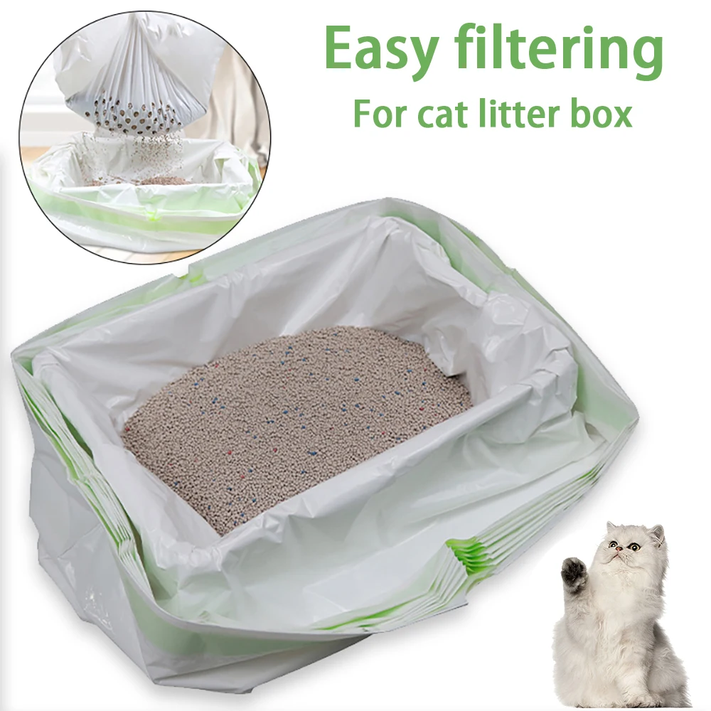 7 Piece Set Cat Litter Filter Bag Easy To Clean and Filter Sandbox Cat