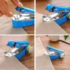 Handheld Portable Mini Sewing machine Simple DIY Sewing Fabric Embroidery Manual Operation Tool for Travel Outdoor Travel NEW 3