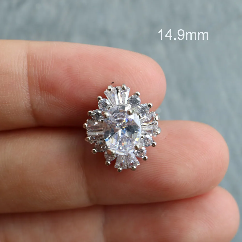 5pc Luxury Crystal buttons Rhinestone Cubic zirconia button for Clothes Decorative CZ sewing buttons for cashmere Knit cardigan