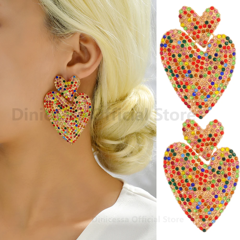 Boucles D'oreilles Pendantes Cœur Cadenas En Cuivre Pour Femmes - Bijou Fantaisie Tendance