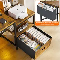 57" Office Desk with Drawers and Printer Space,Computer Desk with Power Outlets,Home Office Desks with File Drawers, Customized 6