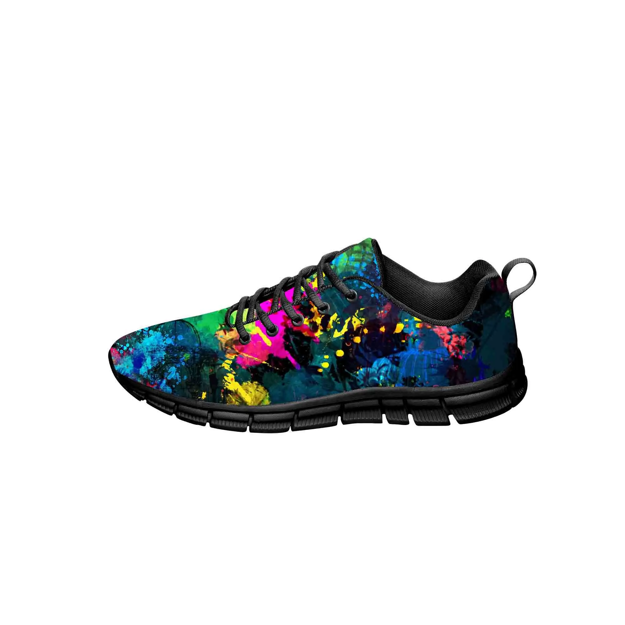 

Rainbow Paint Splatter Sneakers Mens Womens Teenager Fashion Casual Cloth Sport Shoes Canvas 3D print Cosplay Lightweight shoe