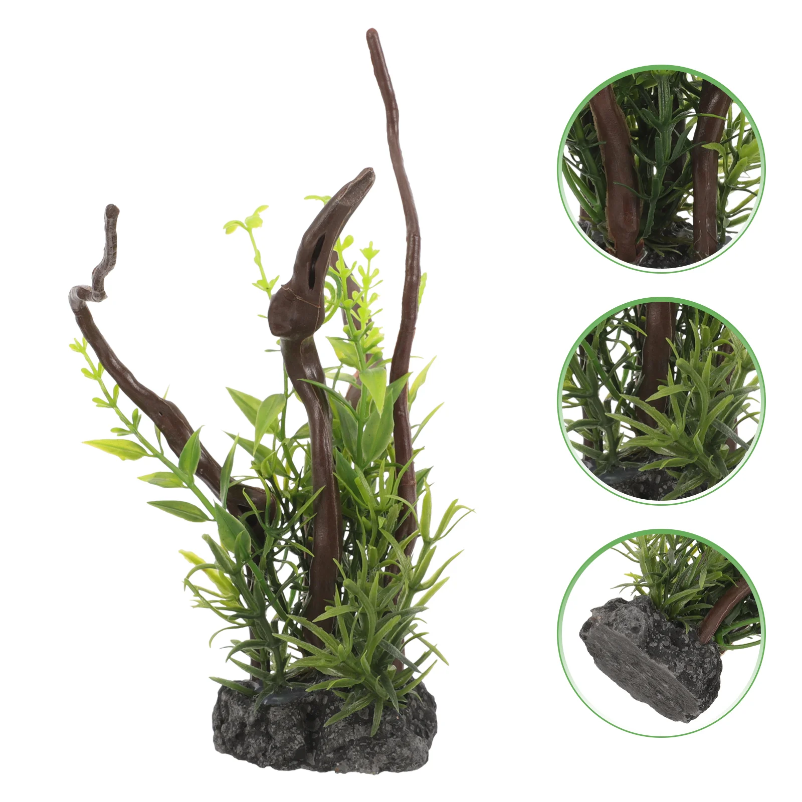

Fish Tank Plant Decoration Lifelike Tree Root with Plant Ornament Fish Tank Landscaping Ornament