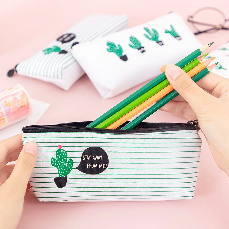 

10 Pcs School Pencil Case Cactus Pencil Case Large-capacity Student Zipper Pencil Case School Office Supply Gift Stationery