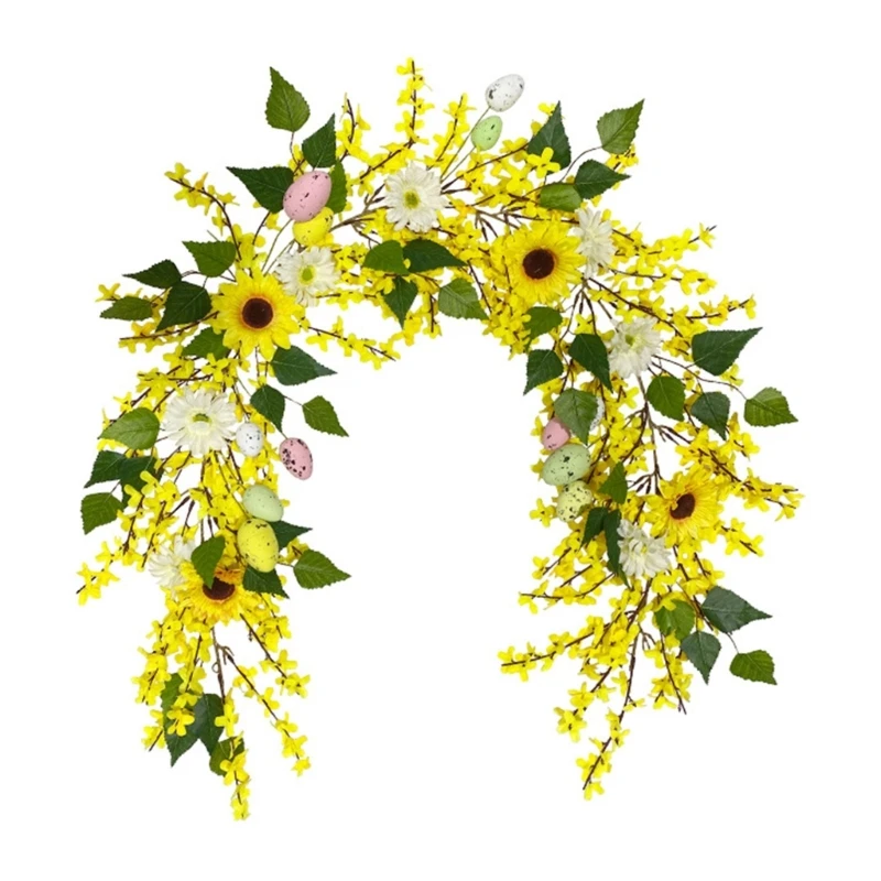 Yysd Pasqua Uovo Colorato Girasole Ghirlanda Arte Ghirlanda Accessorio Decorativo Di Fascino Per La Decorazione Di Capodanno Vacanza Festival