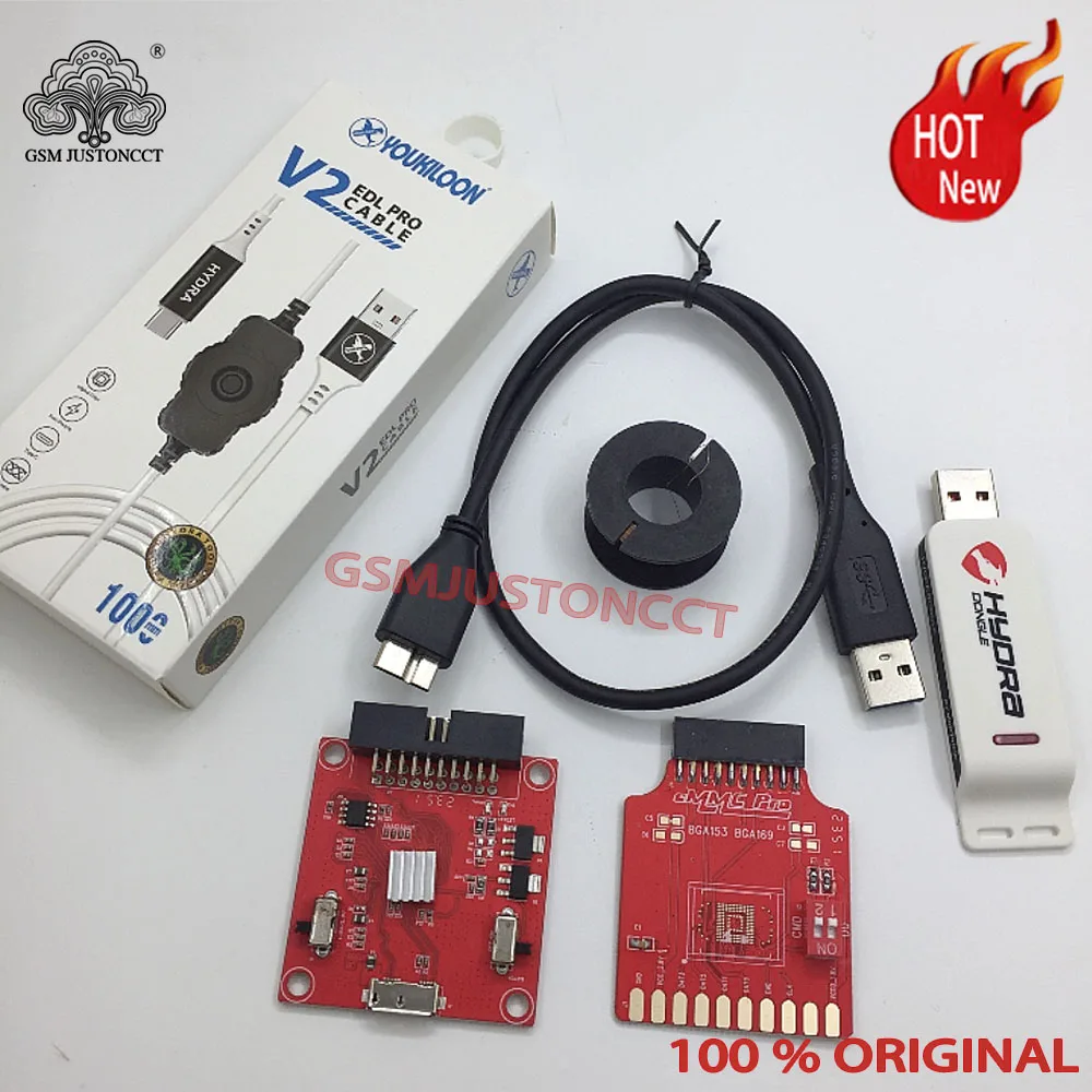 2024 오리지널 히드라 동글 + V2 EDL 케이블 + eMMC ISP 어댑터 도구, BGA153,BGA169,BGA221,BGA162, eMMC 브레이크 아웃 보드 도구, 신제품