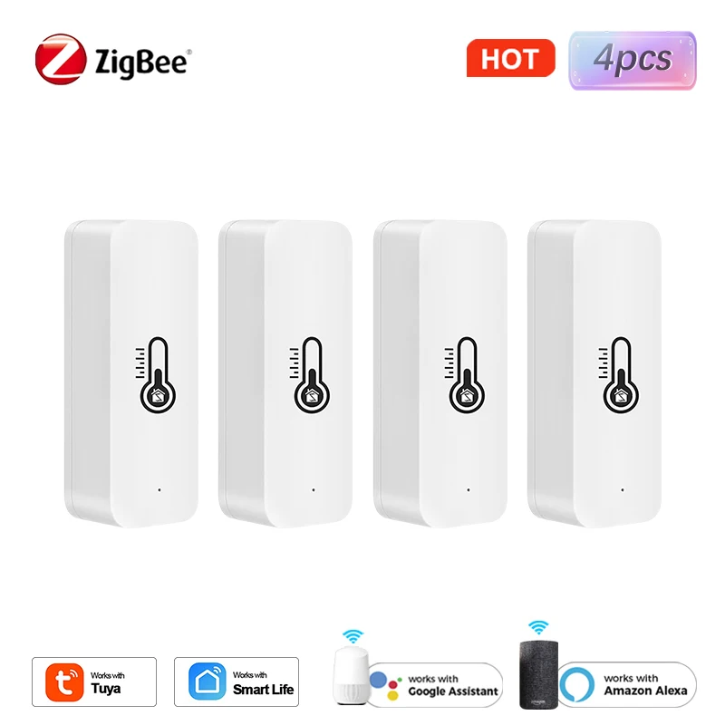 

Tuya Zigbee Temperature and Humidity Sensor Need Zigbee Gateway Hub Smart Home Indoor Hygrometer Alexa Google Voice Control