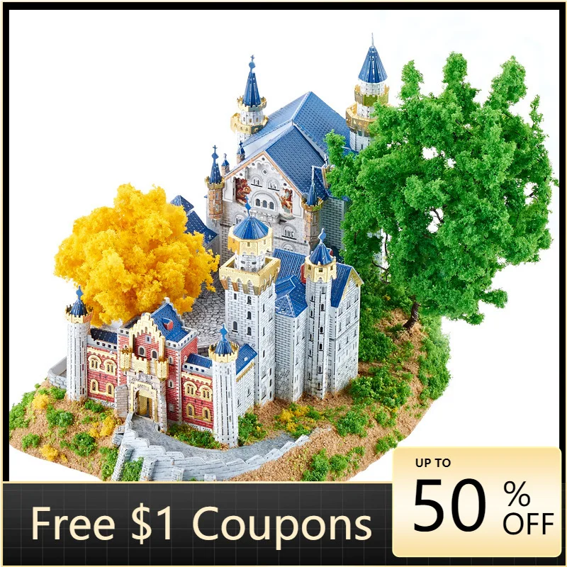 Creative 3D Metal Assembly Model Kit DIY Neuschwanstein Laser Cut Assemble Puzzle for Kids Adults Gifts Home Decoration 3d metal diy assembly puzzle aerospace moon landing satellite model puzzle educational toys for kids adults gifts decoration