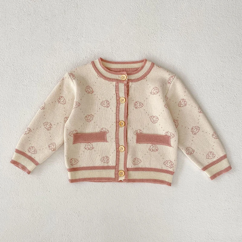 Newborn Baby Girls Clothing Suit Long Sleeved Knitted Printing