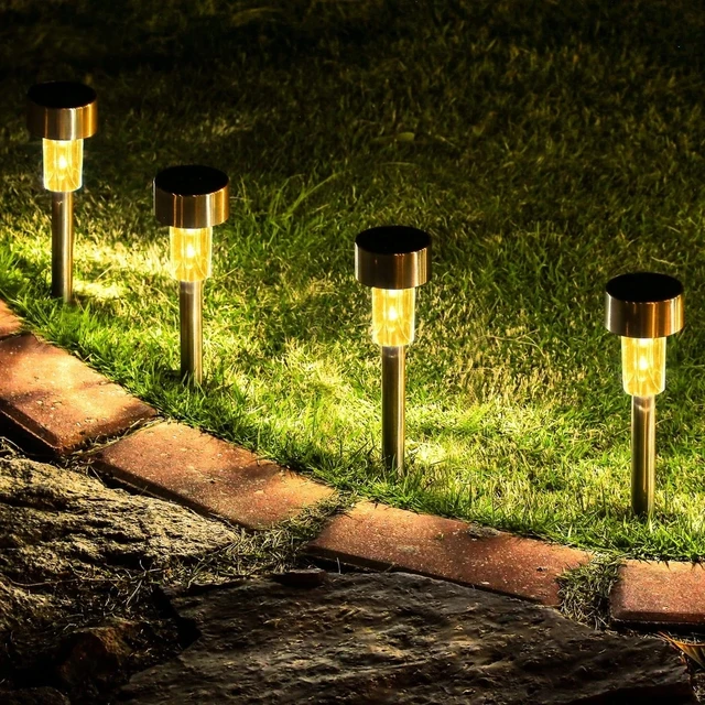 Luz Solar para jardín, lámpara de energía Solar para exteriores, luces  solares impermeables, iluminación de paisaje para camino, Patio, césped,  decoración de Patio - AliExpress