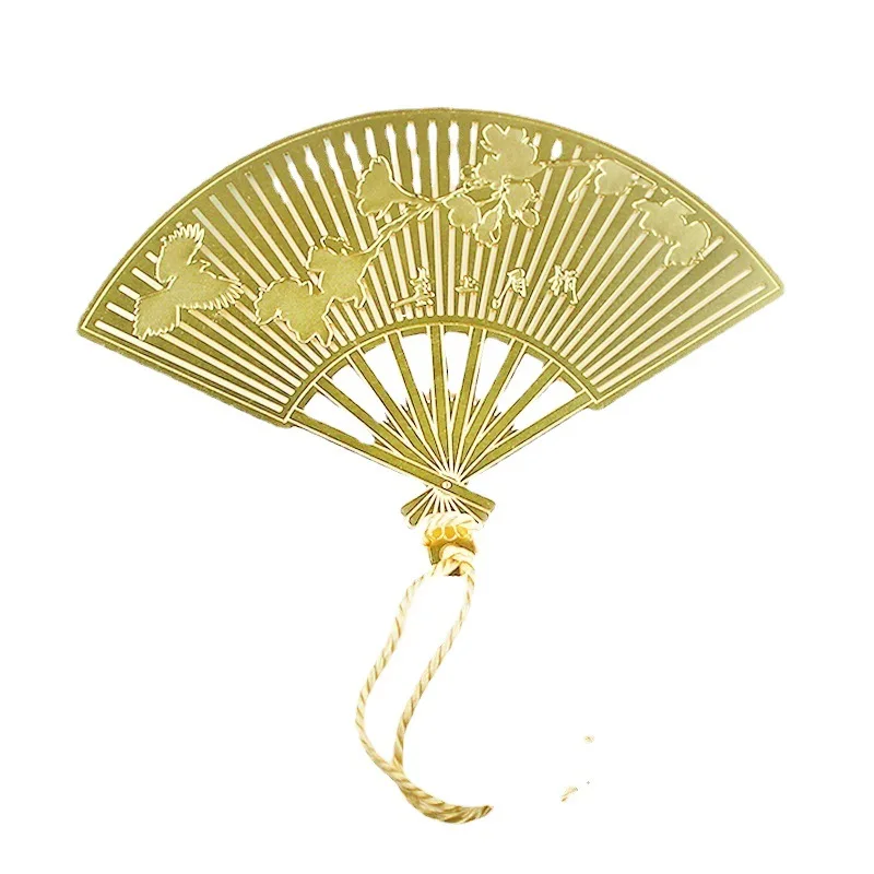 

Chinese ancient culture metal bookmark ancient style series hollow brass book mark fan tassel bookmark cute stationery