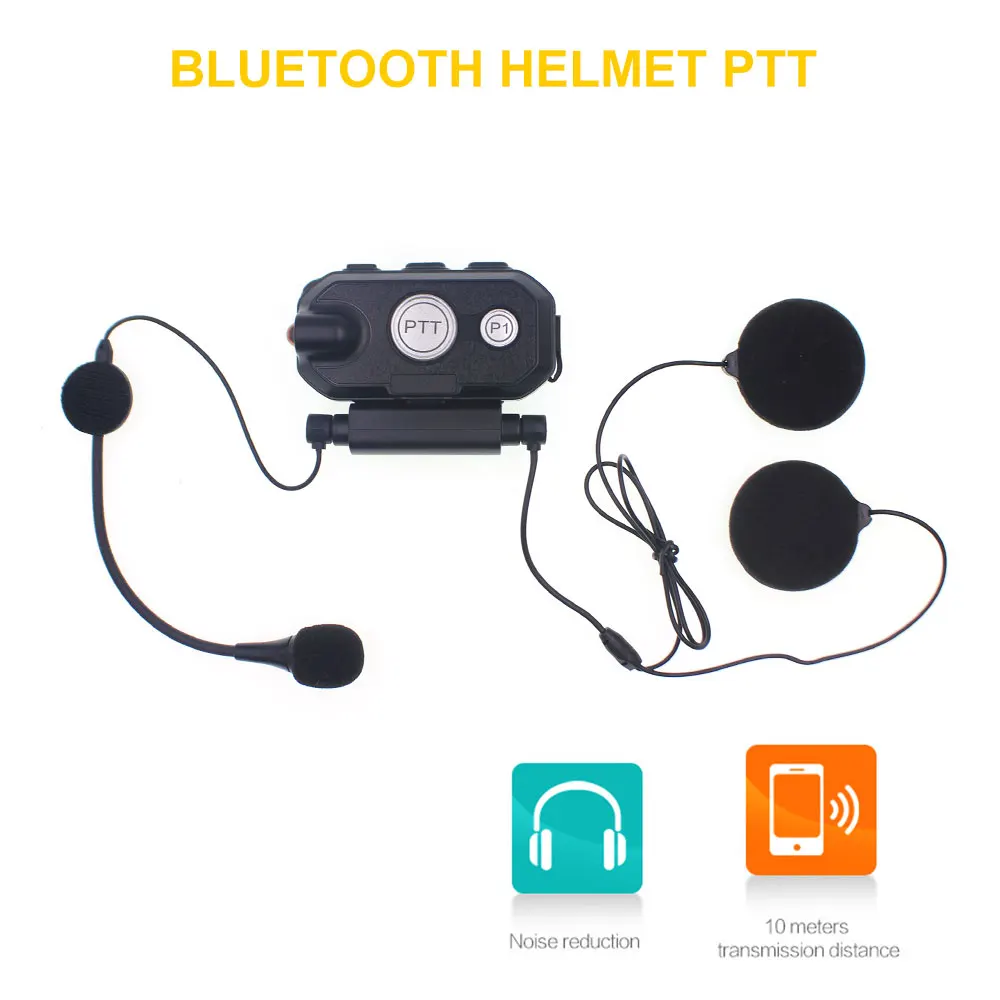 Hands-free BT PTT Helmet Headset Bluetooth Headset K/M Wireless Headphone Motorcycle Locomotive Earphone For Baofeng Motorola
