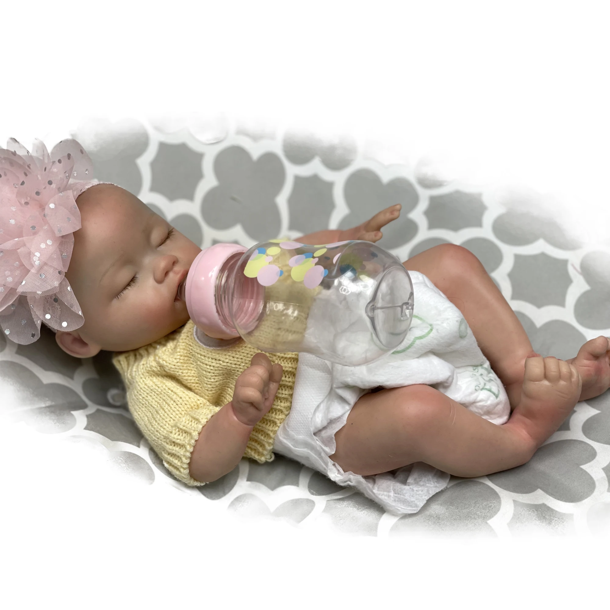 35CM Painted Silicone Dolls Full Solid Silicone Bebe Reborn Doll Can Drink Milk & Pee Dolls For Girls Corpo De Silicone Inteiro