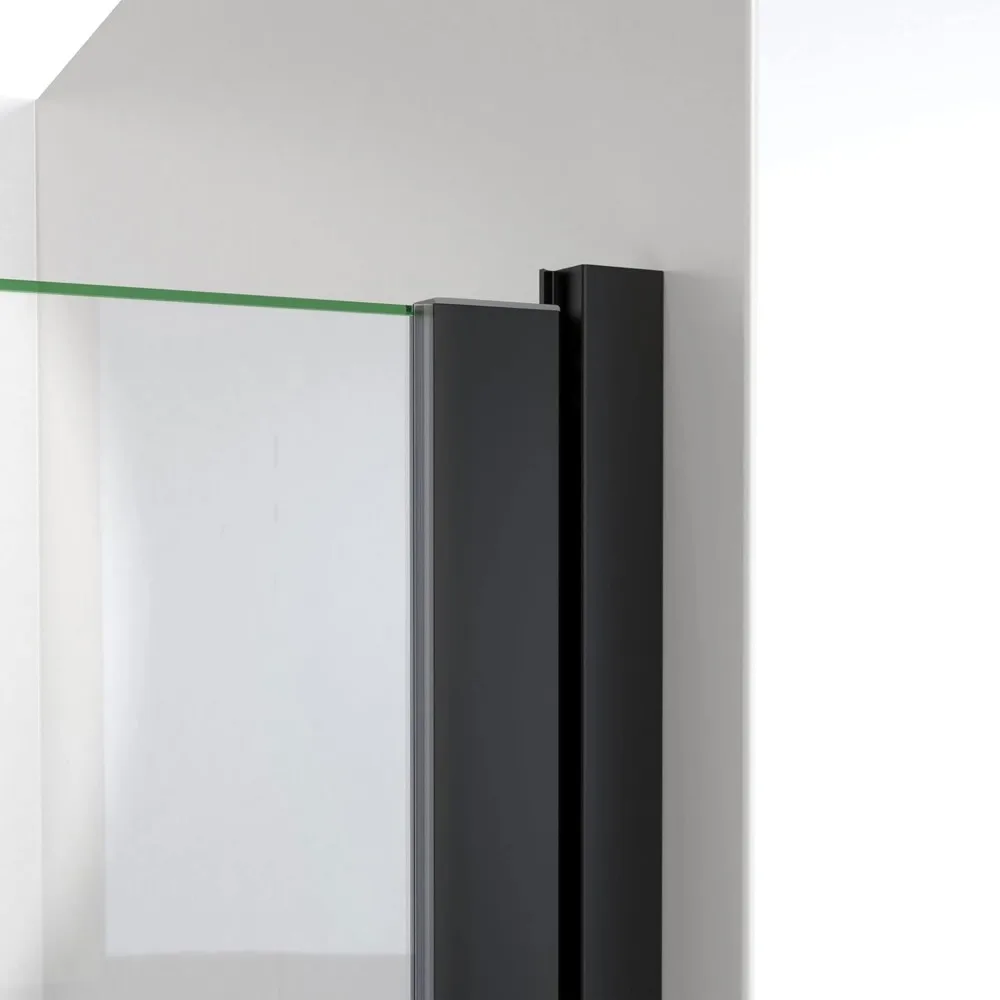 30-31 in. W x 66 in. H Semi-Frameless Swing Shower Door in Matte Black and Clear Glass Shower Doors 3