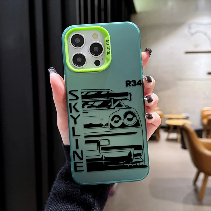 JDM Car Nissan Skyline R34 Design Turbo Phone Case Etui