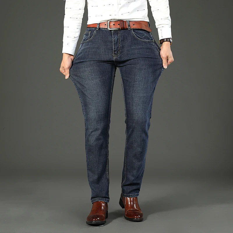 WTHINLEE Men Fashion Jeans Autumn Stretch Comfortable Denim Trousers Business Casual Classic Straight Male Pants Brand Clothing 5