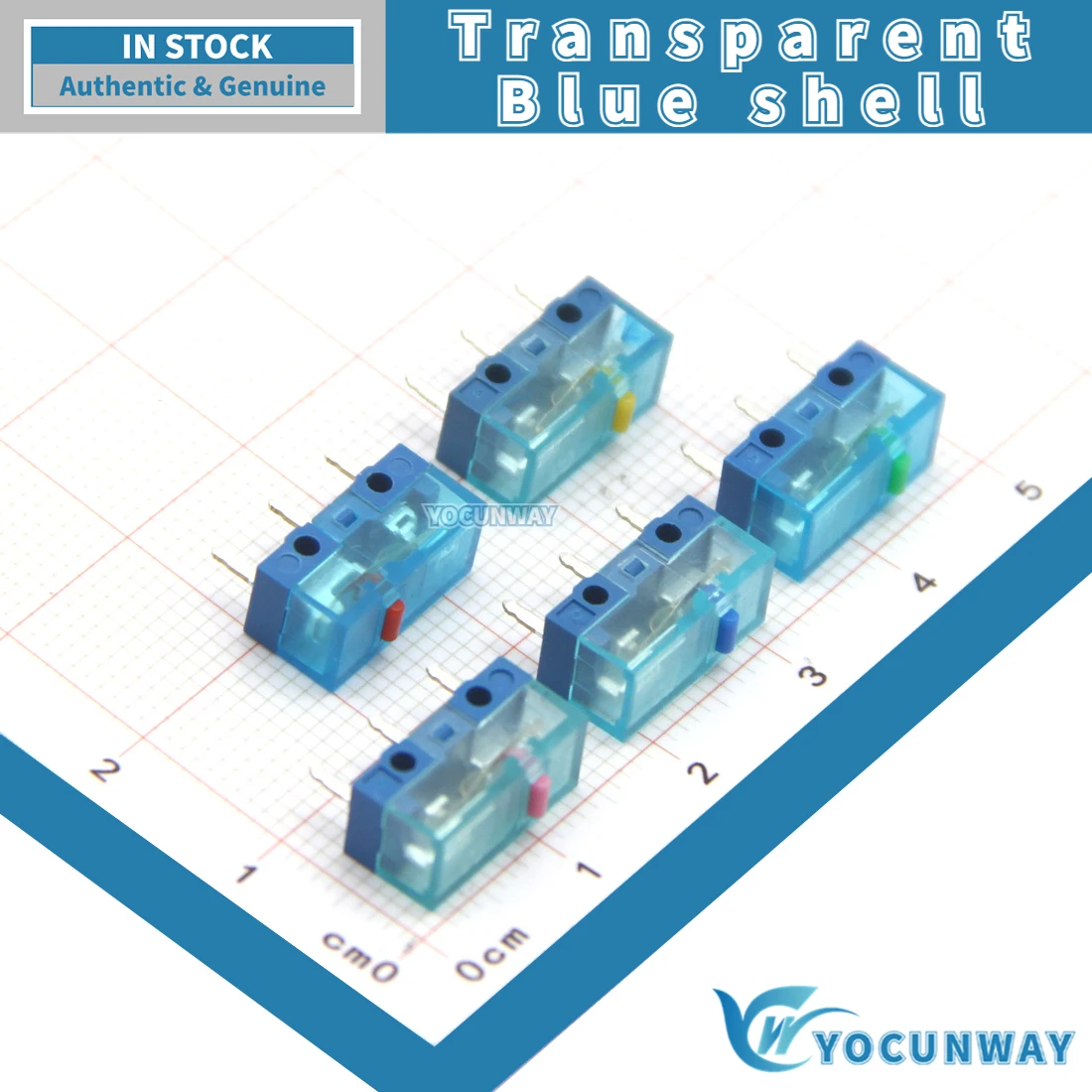 5Pcs-100Pcs New Original HUANO Micro Switch Transparent Shell Pink Blue Yellow Dot 80 Million Lifespan Mouse Button Repair