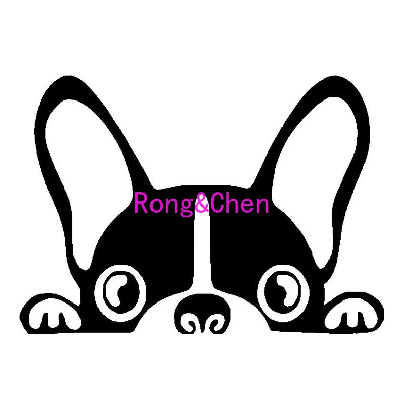 

Rongchen Trading Car Sticker Boston Terrier Dog Decal Cute Funny Peep Animal Car Tail Decorative Stickers Window Windshield PVC