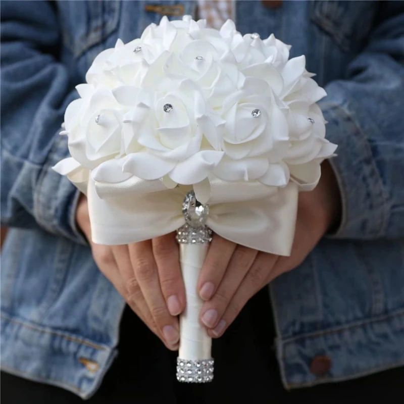 1PCS Romantic Bouquet Love Crystal pendant Hand Bouquet Bride for Wedding Decoration Valentine's Day Confession Party Church