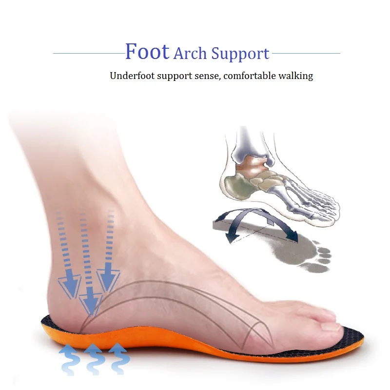 1Pair Unisex Orthotics Arch Support Heel Pad Flat Feet Correction Plantar Fasciitis Bone Spur PU Insoles Foot Care Insert