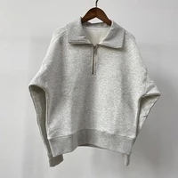 gray sweatshirts long Sleeve zipper autumn winter stand collar Sweatshirt women casual sweater female new - Image 4