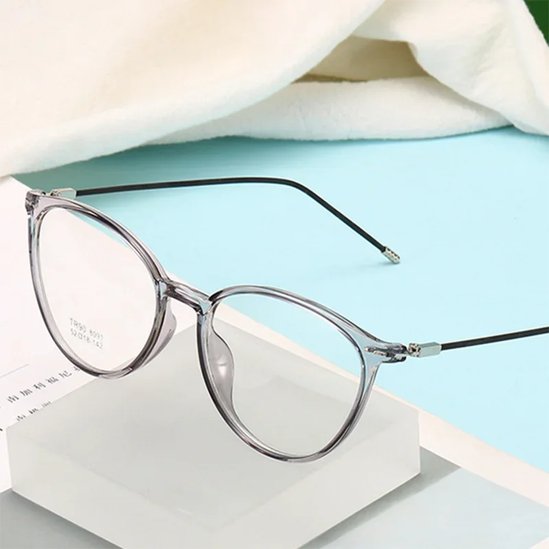Square Finished Myopia Glasses Round Women Men Metal Thin Legs Short Sight Spectacles Prescription -0.5 -1.0 -1.5 -2.0 To -9.0 5