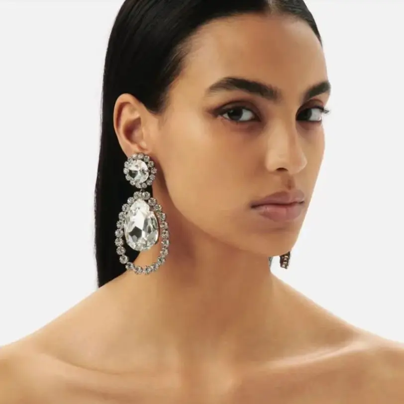 Earrings Fashion Temperament Light Luxury Oval New Ear Clip For Women Aretes De Mujer Pendientes Boucle D’Oreille Orecchini Clip