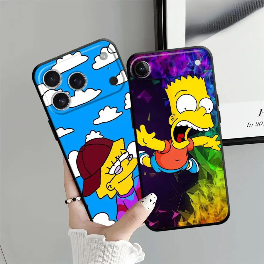 Black Soft Phone Cover with Funny Homer Simpson Design