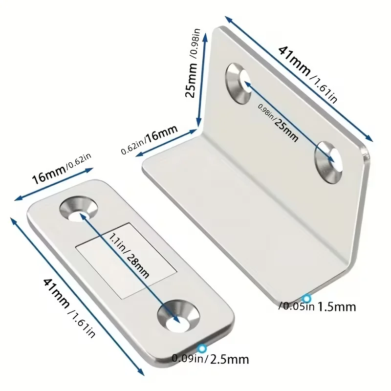 2PCS Alloy Magnetic Door Latches, Invisible Strong Hold & Drill-Free thumbnail 8