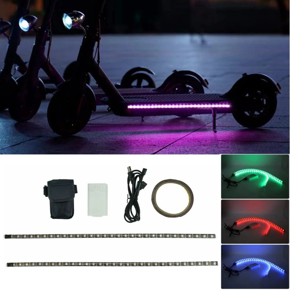 

LED Strip Flashlight Bar Lamp For Xiaomi M365 Electric Scooter Multiple Color Switching Skateboard Waterproof Night Light Strip