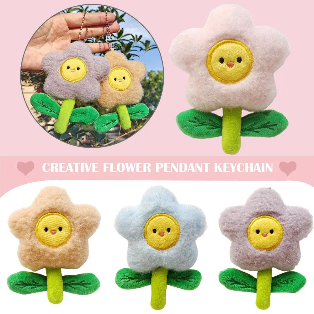 

1pcs Cute Sunflower Plush Doll Keychain Kawaii Cartoon Girl Wallet Bag Flower Pendant Children Gift Pendent Wholesale Stuff D0U0