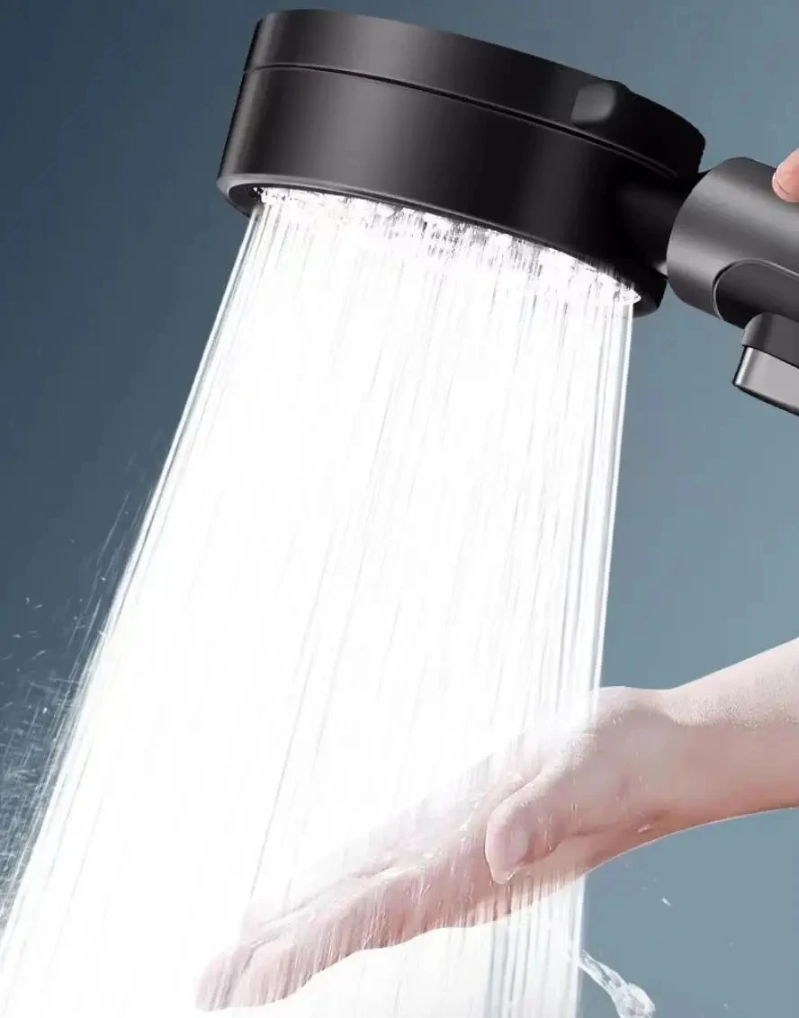 

High Pressure 5 Modes Large Flow Shower Head with Hose Water Saving One-Key Stop Spray Nozzle Massage Rainfall Bathroom Shower
