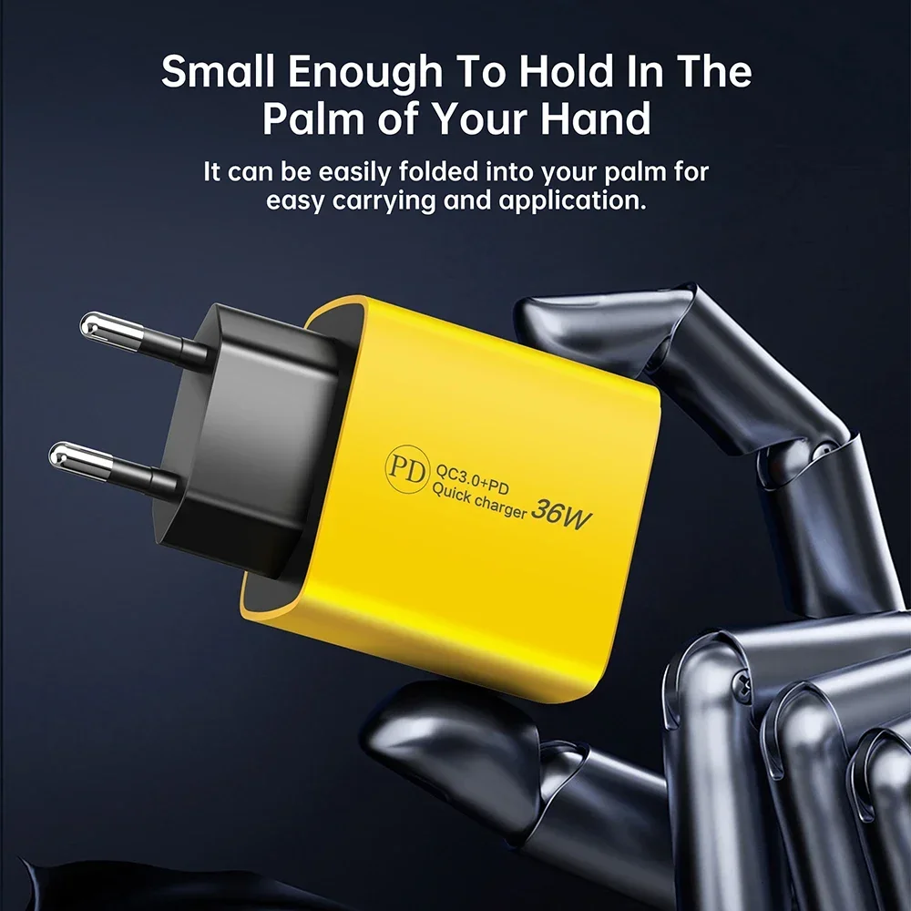 36W Multi Port USB Fast Charging Phone Charger Power Adapter For iPhone 15 Xiaomi14 Samsung Huawei Quick Charge 3.0 Wall Charger