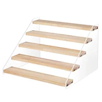 3-5 Layer Acrylic Wood Display Stand Cupcakes Perfume Cosmetic Holder Showcase Organizer Doll Mini Figure Toy Model Storage Rack 1