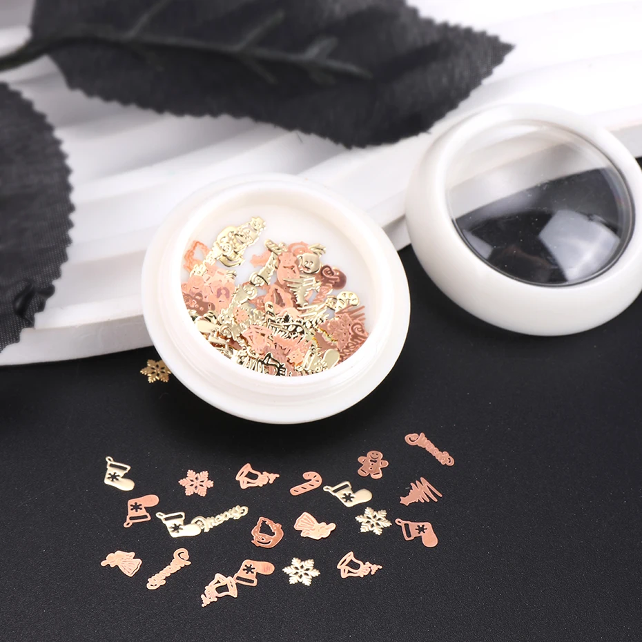 Winter Christmas Silver Mix Snowflakes Nail Glitter Sequins Nail Art Paillette  Supplies Tips Manicure Decoration Accessories