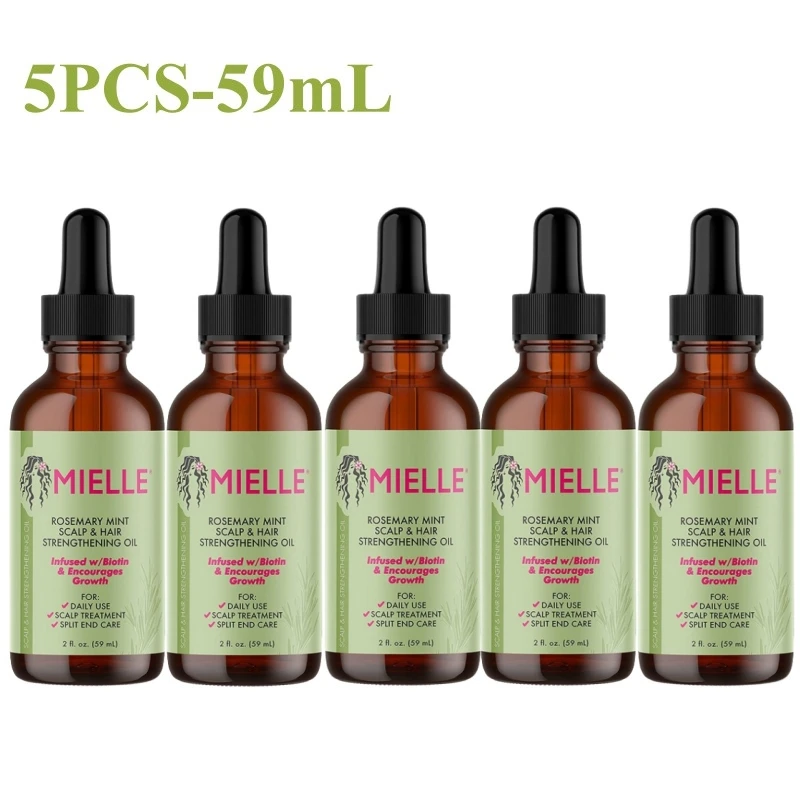 

3PCS/5PCS Organics Mielle Rosemary Mint Hair Oil For Scalp&Hair Strengthening Nourish Improve Split Ends Soothe Dry Scalp 59ml