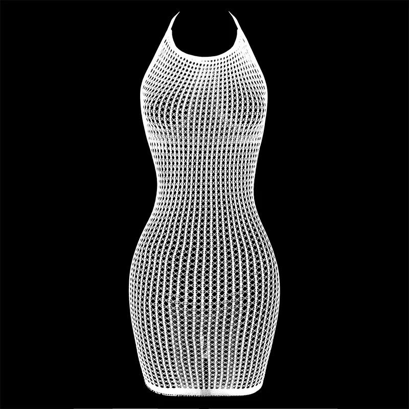 1PC Women Sexy Fishnet Cover Up Without Bikini Hollow Out See Through Bodycon Dress Beachwear Summer Women's Swimwear DS140 1