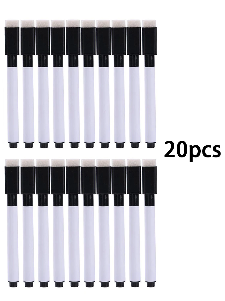 Magnetic Black Dry Erase Markers with Eraser Cap for Home, Office, and School
