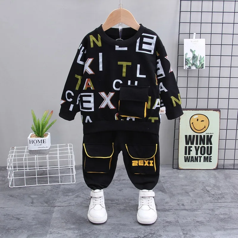 Trousers Sport Pants 2Pcs Outfits for 0-4 Years Kids Gyratedream Baby Boy Clothes Set Tracksuits for Girls Letter Printing Hoodie T-Shirt Long Sleeve Hooded Tops Sweatshirt 