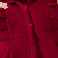 Baby Girl Ruffled Long Sleeve Fleece Hooded Single Breasted CoatKids Clothes Autumn And WinterRecommended To Buy One Size Larger 4