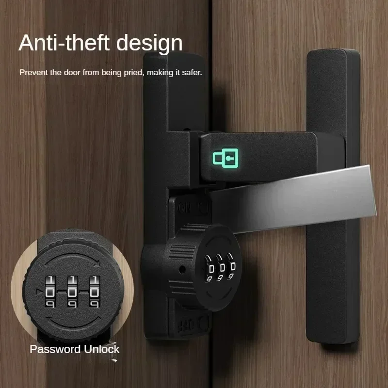 Security Barn Door Lock 3-Digit Conbination Lock Home Door for Bathroom Wine Cabinet with Password Code Durable Zinc Alloy