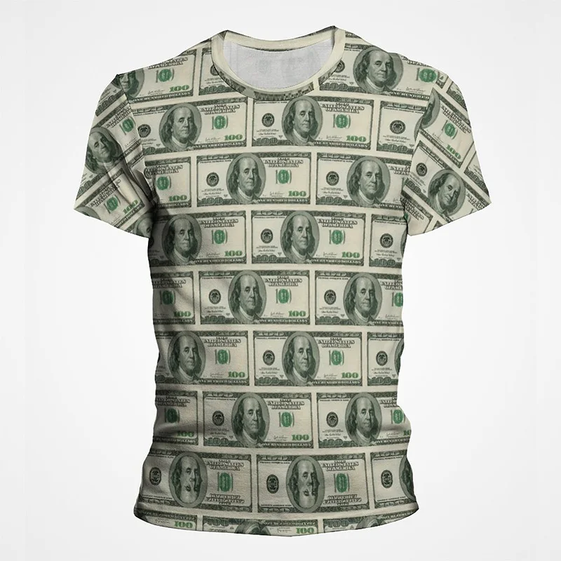 New 3D Print T-shirt USD U.S. Dollar Rills Money T Shirt Men Women Summer Fashion Short Sleeve Tee Harajuku Cool Casual Clothes