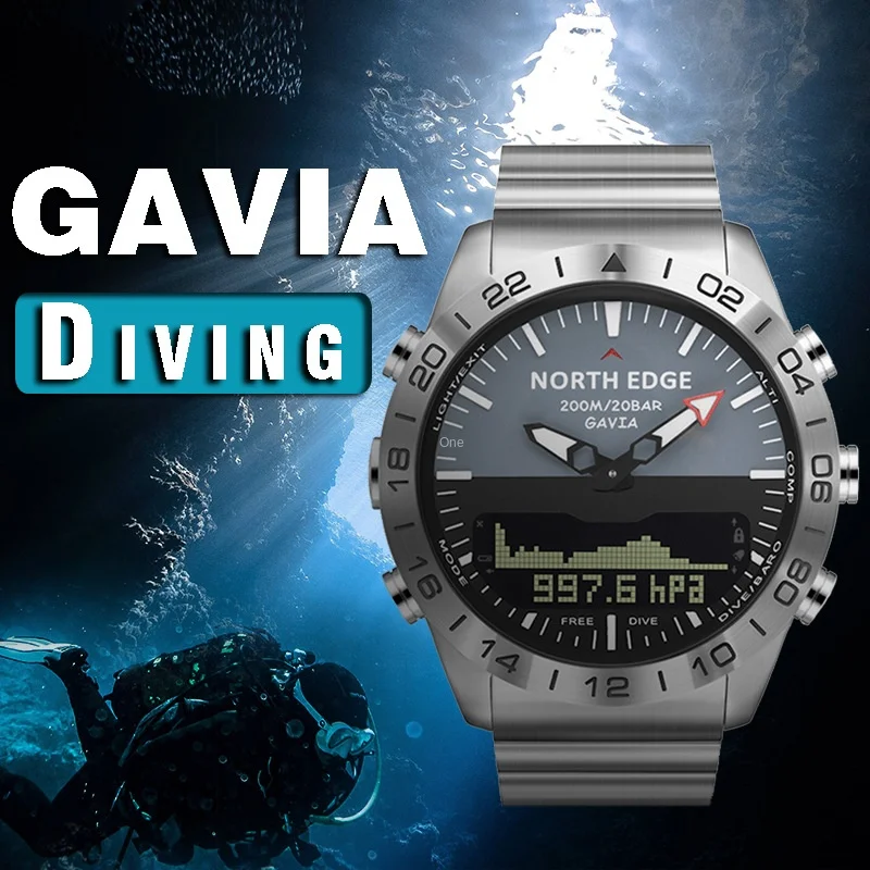 

Men's Smart Business Casual Waterproof Swimming Double Display Sports Pedometer High Pressure Deep Diving Watch