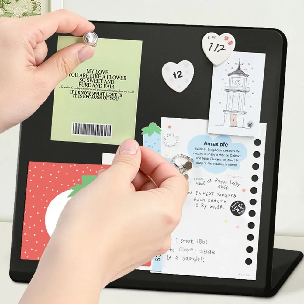 Tableau magnétique en métal pour messages, design DIY, vertical, pour bureau, avec rangement pour badges et notes, et affichage de messages