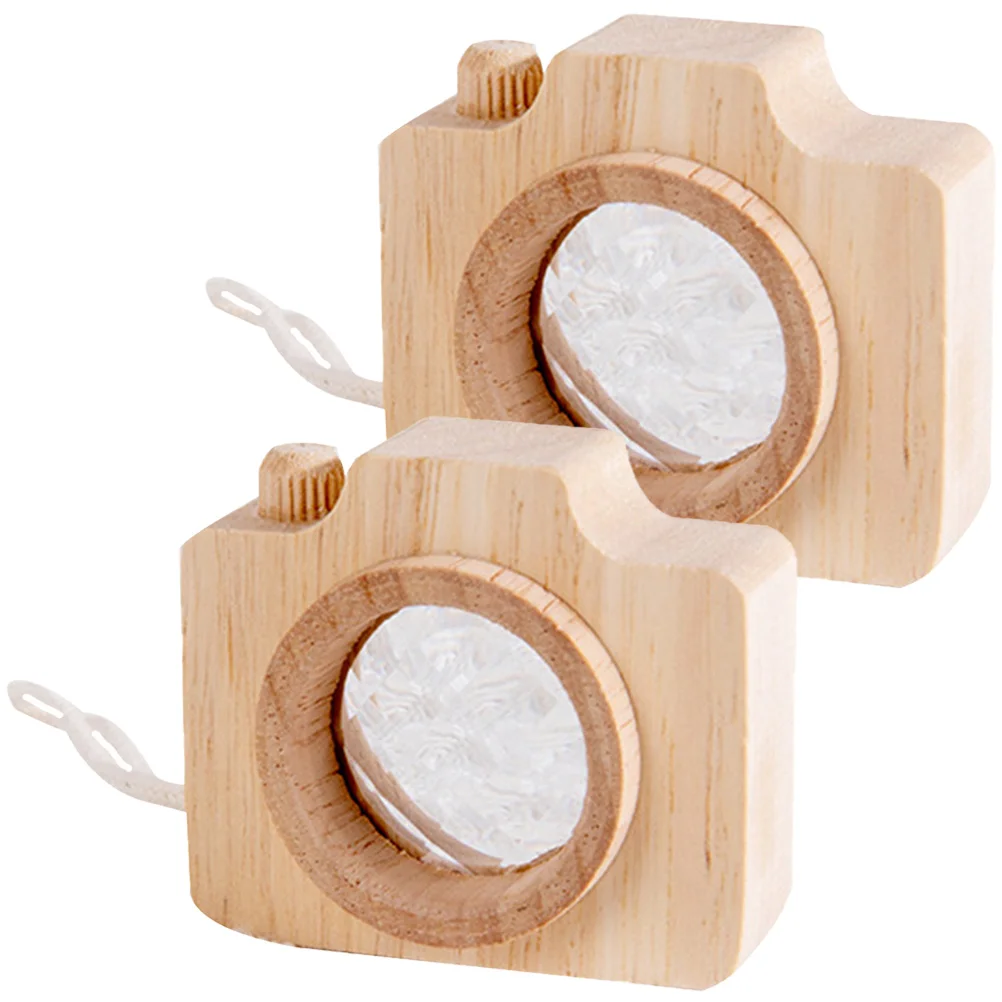 2 Pcs Kids Cameras Children's Kaleidoscope Toy Kalidescopes Mini Toys for Party Favors Decorative Wooden